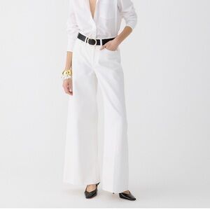 J. Crew High-rise superwide-leg‎ jean in white size 26 NWT BX951